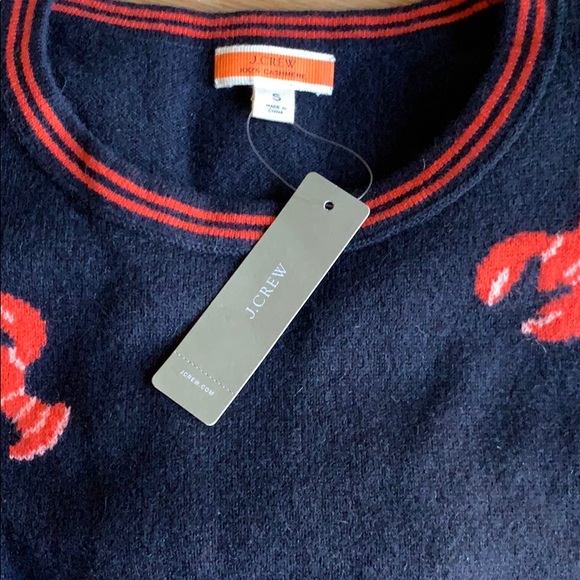 NWT J Crew Cashmere Lobster Sweater - Picture 2 of 2